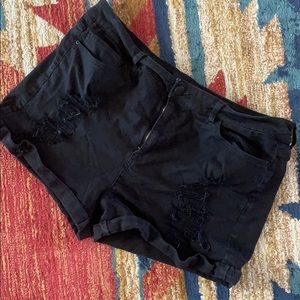 Distressed black shorts!
